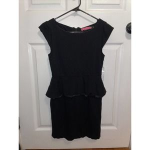 City Studio Black Peplum Sheath Dress